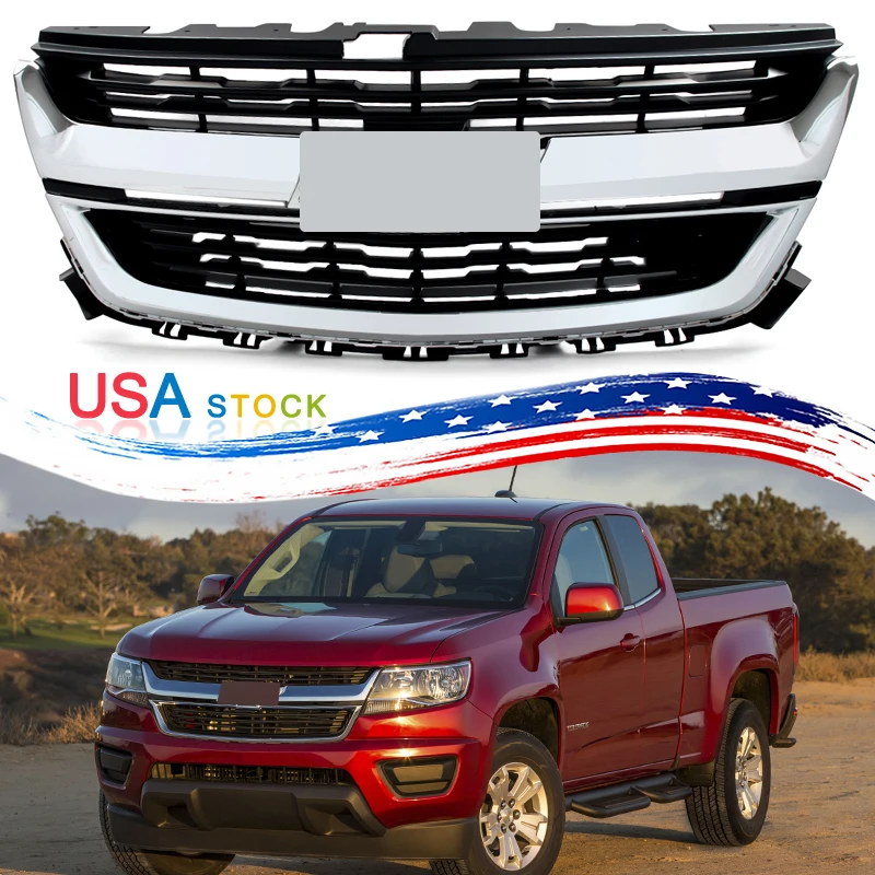 

ABS Chrome Car Front Grille Auto Front Bumper Upper Grille Racing Grills Exterior Accessories For Chevrolet Colorado 2015-2020