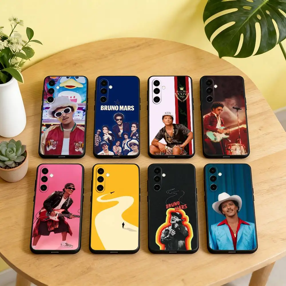B-Bruno M-Mars Singer Phone Case For Samsung Galaxy A73,A72,A71,A70,A53,A52,A51,Soft Silicone Black Cover