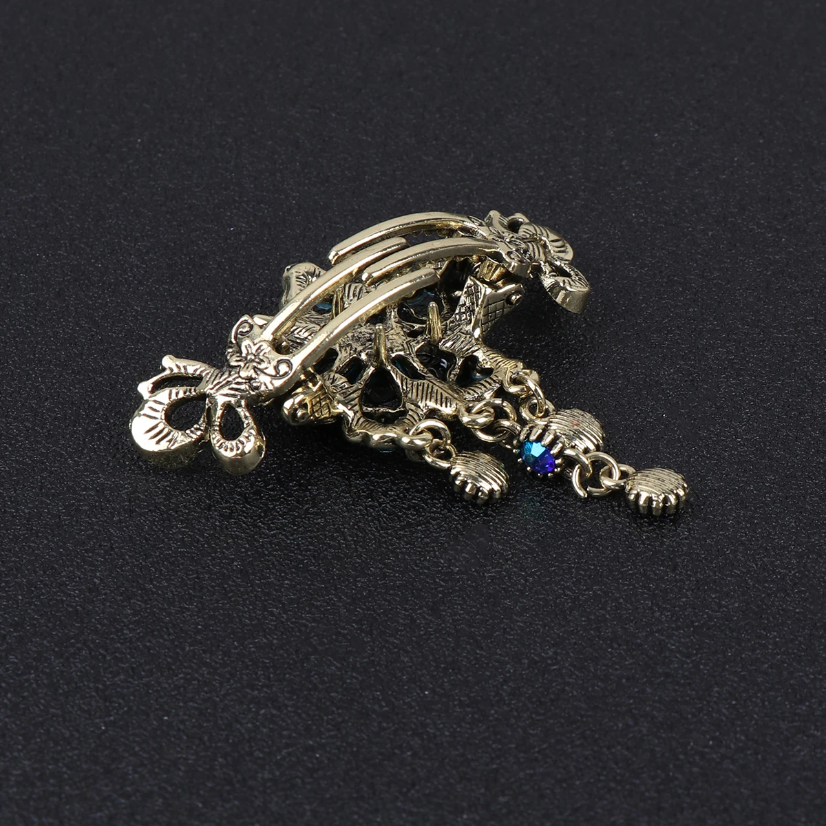 

Vintage Hairpin Ponytail Jaw Clips Rhinestone Claw for Women Accessories Navy Rhinestones Buckle