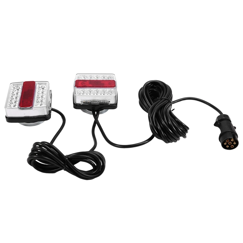 

1 Set 12V Rear Combination LED Towing Trailer Tail Light 7 Pin Universal Brake Stop License Number Plate Lamp