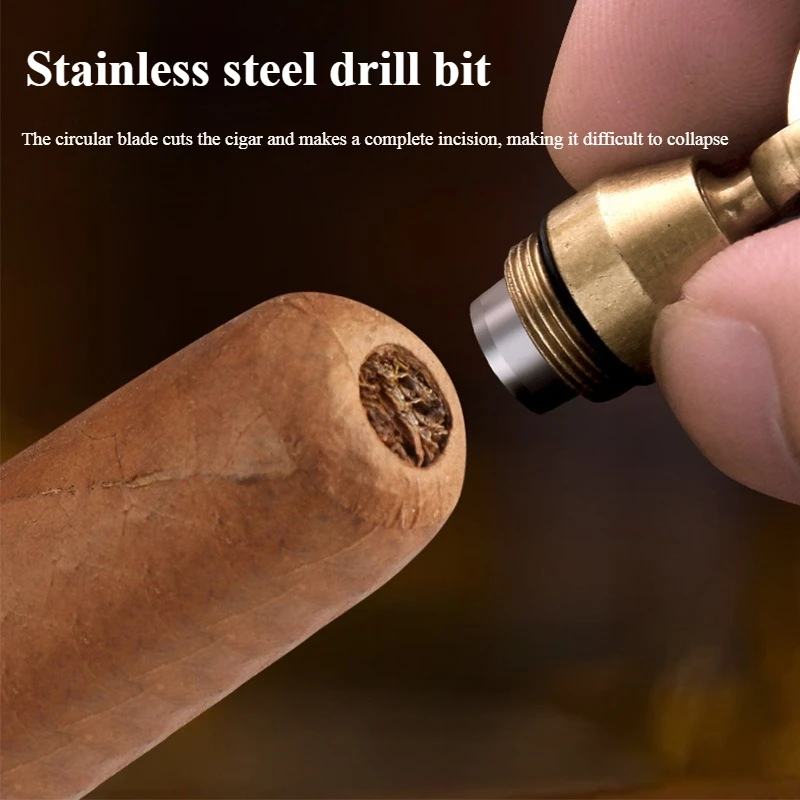 Creative High-end Cigar Cutter Cigar Punch Portable Zinc Alloy Cigar Open-hole Cigarette Accessories Men's Gift