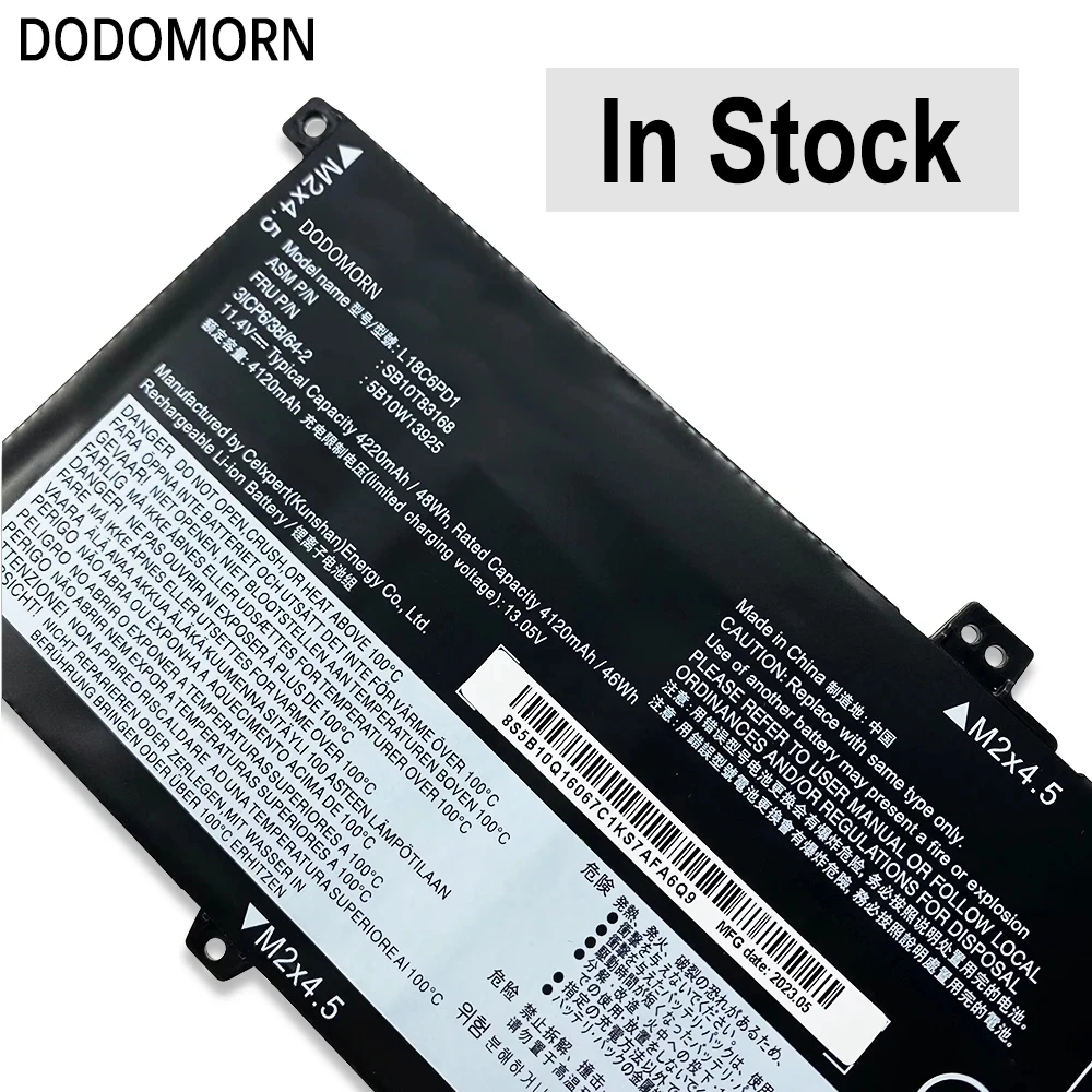 New L18C6PD1 Laptop Battery For Lenovo TP00106A TP00106B TP00106C,ThinkPad X13 1st Gen (2020),X390 X395,L18M6PD1,L18M6PD2 48Wh