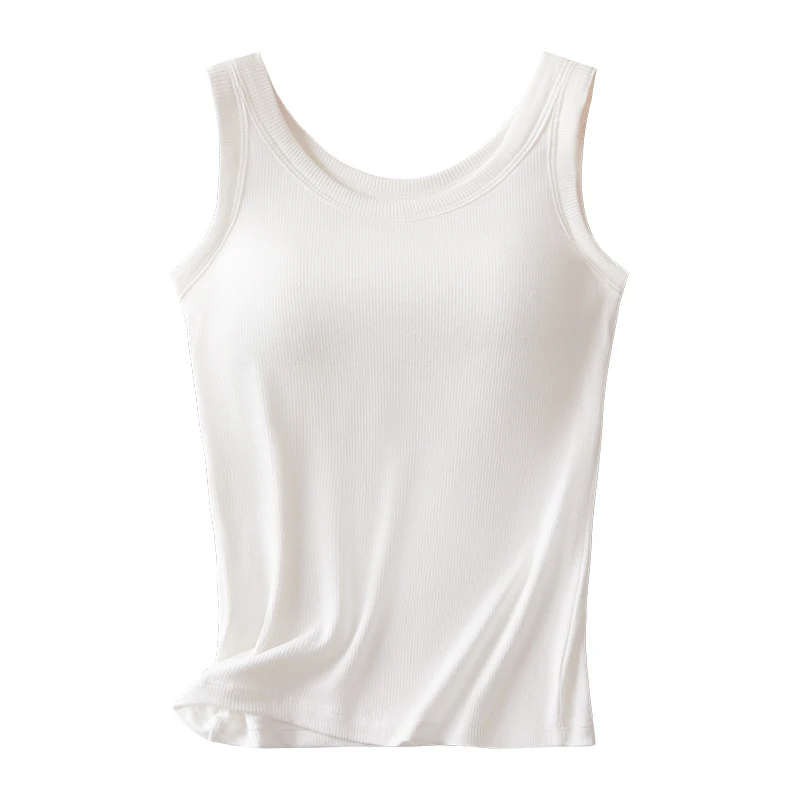 

2026 Summer Camisole for Women Built in Bra Padded Tank Top Sleeveless Cami Plus Size Casual Outerwear Layering Basic Soft