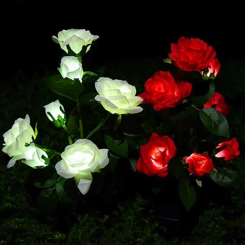 Wholesale Of Solar Rose Lamps By Manufacturers, Outdoor Luminous LED Simulation, Rose Garden Courtyard Lawn Decorative Lights