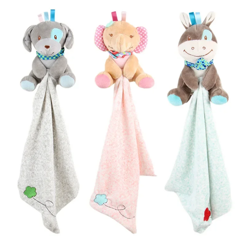 Baby Comforter Toys Bunny Bear Soothing Towel Newborn Dolls Toys Infant Soft Security Blanket Sleep Companion Plush Toy For Baby