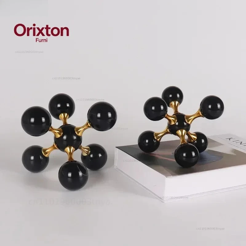 Molecular Model Natural Marble Alloy Material Desk Ornaments Decorative Ornaments Modern Crafts Sculpture Home Decoration