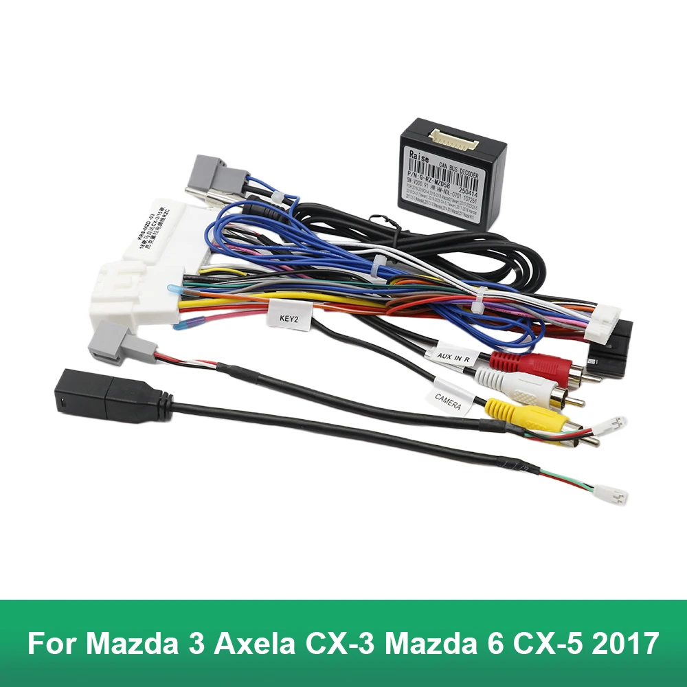 Android Power Cable Canbus Box Decoder for Mazda 3 Axela CX-3 Mazda 6 CX-5 2017 Southeast Asian Version Car Radio Harness