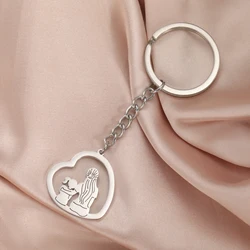LIKGREAT Mother Daughter Keyring Hollowed Mom Girl Heart Keychain Stainless Steel Lovely for Bag Car Jewelry Gift for Women Gift
