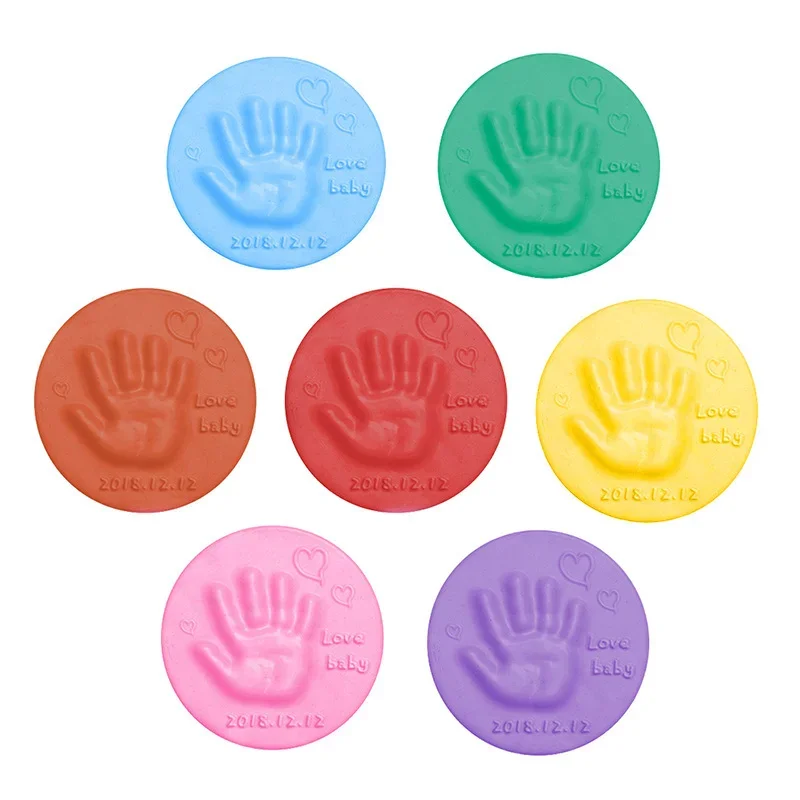 Baby Care asciugatura ad aria argilla morbida Baby Handprint Footprint Imprint Kit Casting genitore-figlio mano Inkpad impronte digitali giocattoli per bambini fai da te