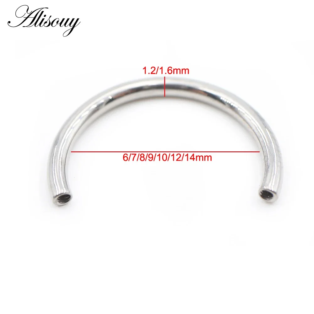 1 Piece Titanium Internally Thread Horseshoe C-shaped Replacement Accessories Nipple Nose Ring Earring Piercing Body Jewelry