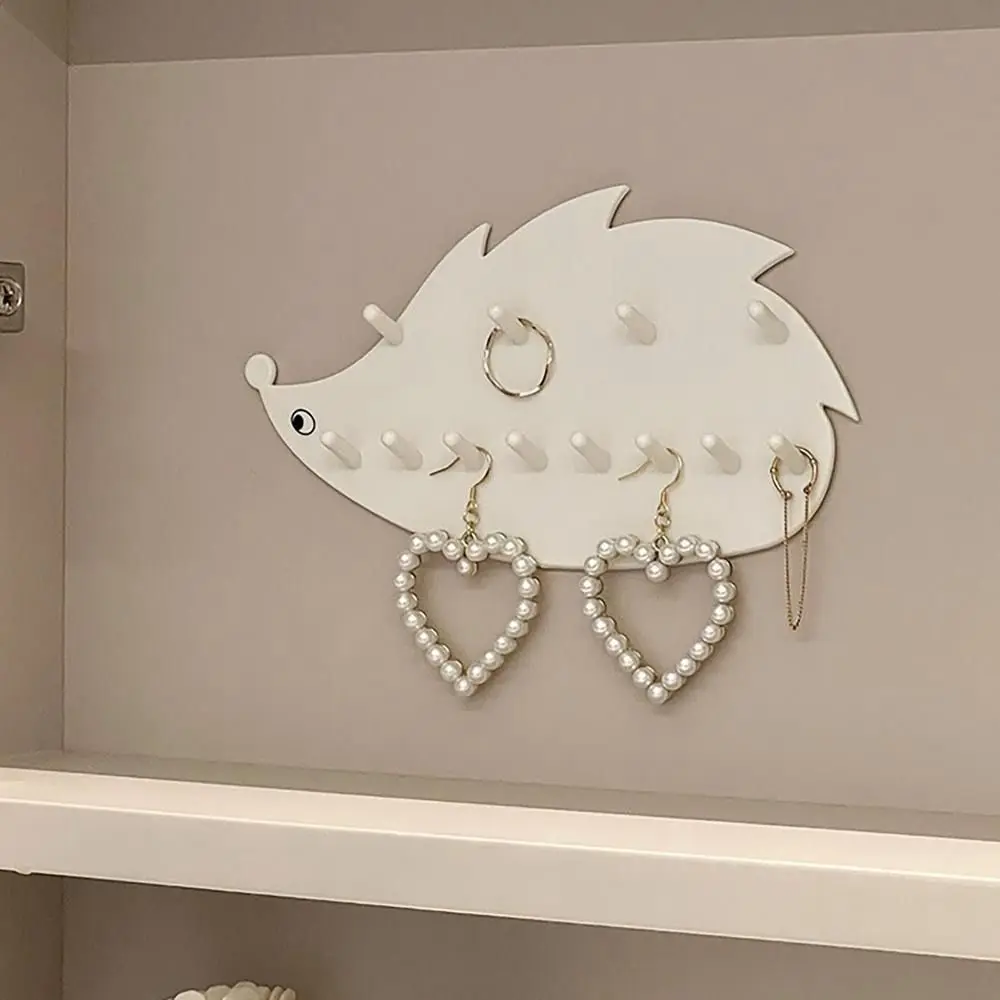 White Hedgehog Upwarping Hook a parete senza perforazione multifunzionale per uso domestico chiave gioielli collana anello Rack di stoccaggio