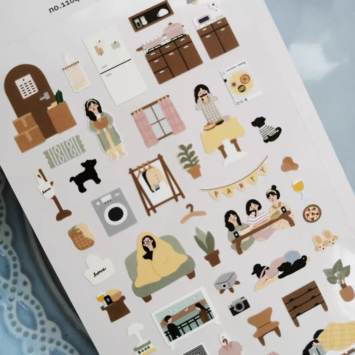 Pegatinas de la Marca Coreana Suatelier para Mi Vlog Diario en Casa, Pegatinas para Álbumes de Recortes, Diario, Papelería, Útiles Escolares 1104