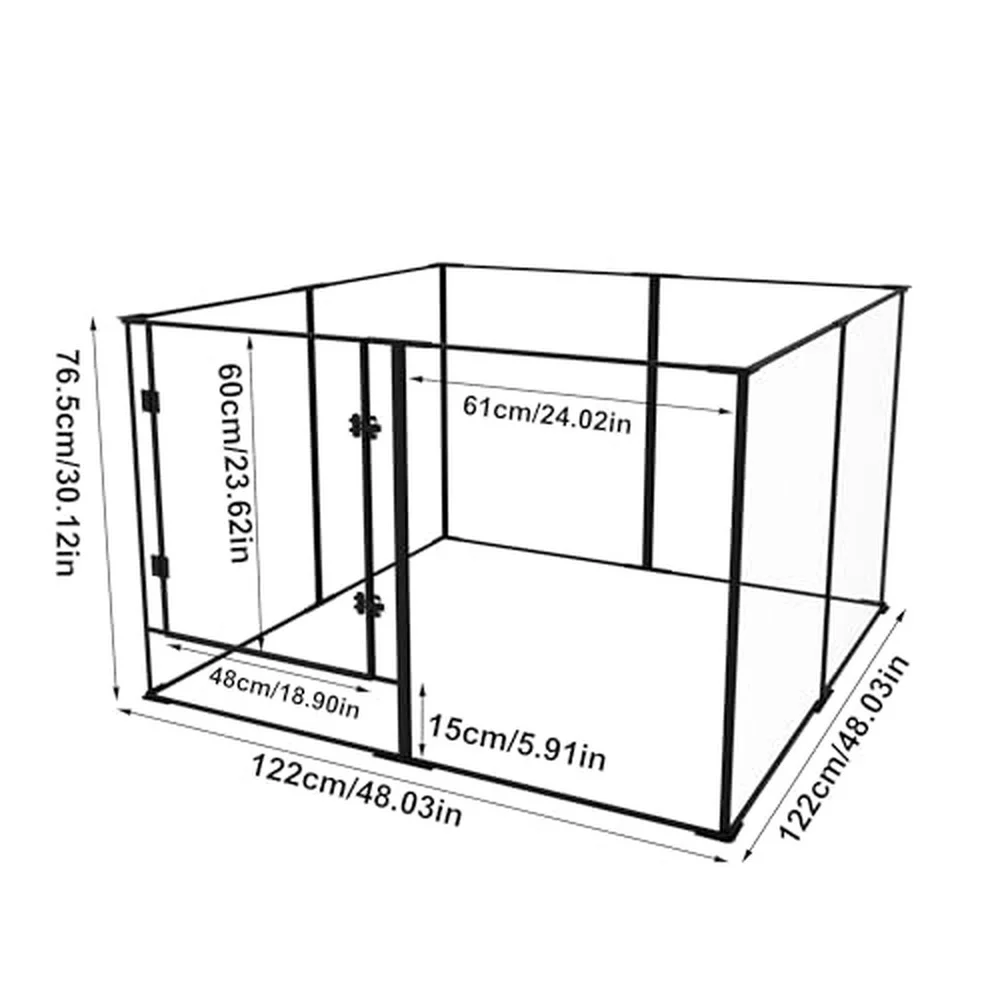 Acrylic Dog Playpen Indoor Puppy Pen Clear 48 x 48 x 30 in
