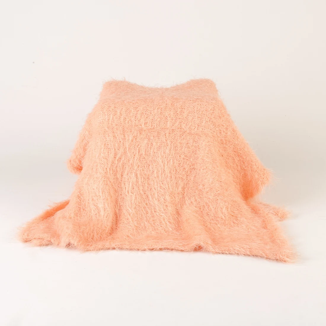 Newborn Knitted Fuzzy Stretch Wrap Soft Baby Swaddle Knit Blanket Photography Props Jersey Wrap Comfortable Baby Accessory