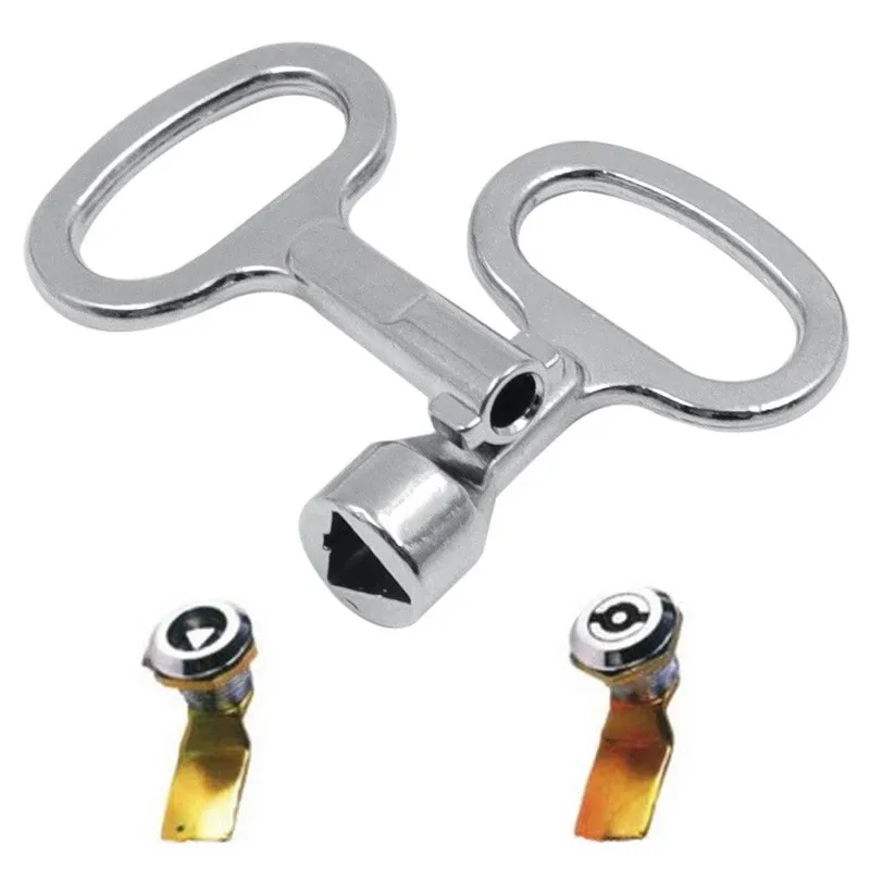 New Wear Resistance Zinc Alloy Durable Sturdy Key Wrench Triangle Universal Cabinet Drawer Electrical Elevator Valve