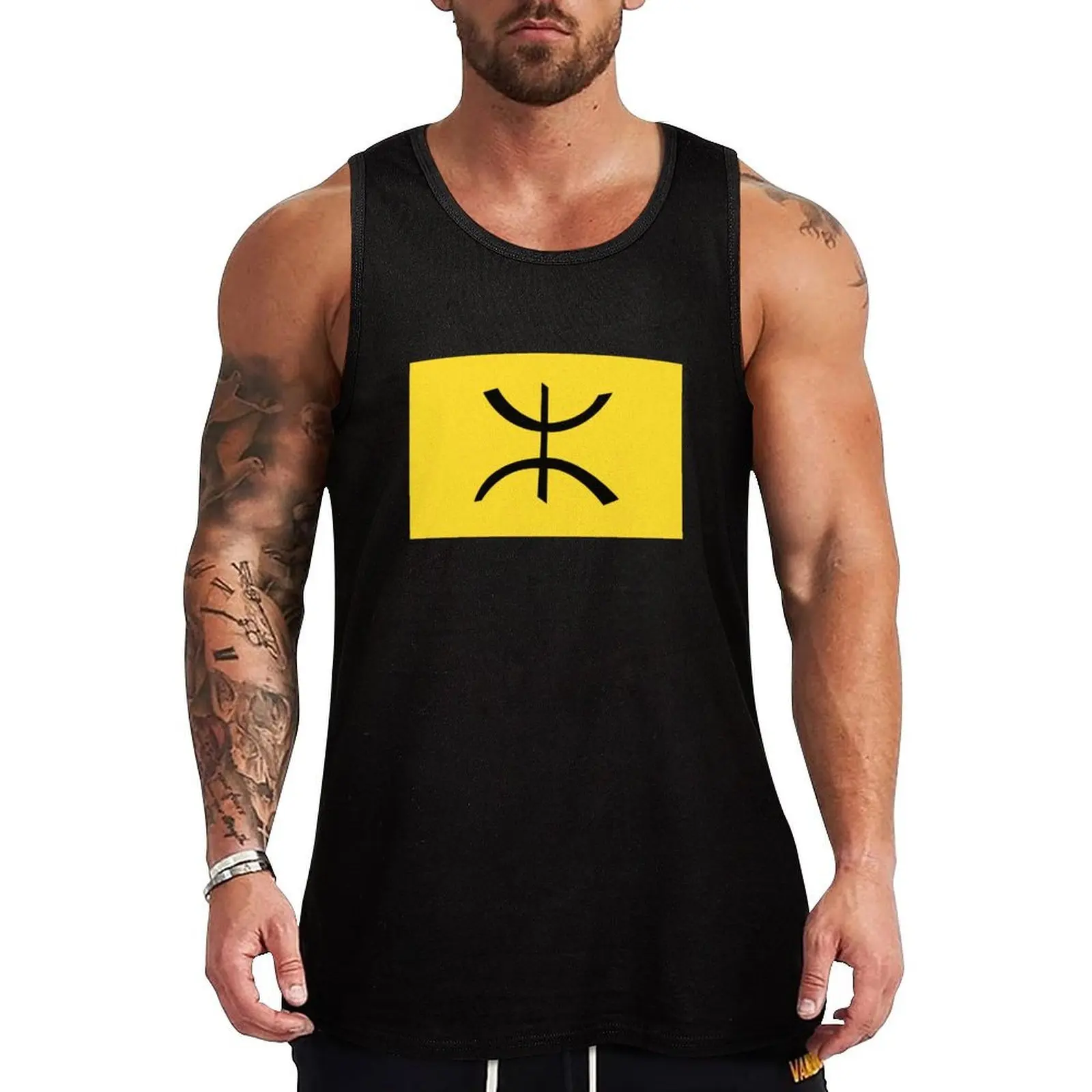 

Amazigh chaoui flag - berber flag - shawiya Flag Tank Top men clothing T-shirt male Working vest Gym clothes