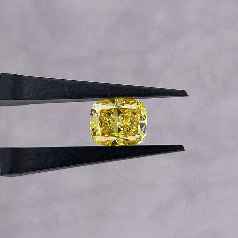 Cushion Cut Lab Grown Diamond Yellow Color HPHT Diamond Diamantes De Laboratorio Diamantes VS Edelstenen For Jewelry Making Gems view 4