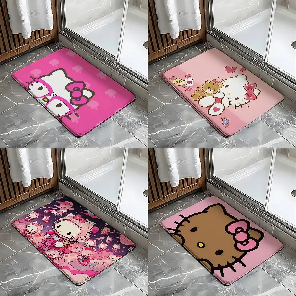 Tapis mignon H-hello K-kitty Kawaii, tapis antidérapant pour salle de bain, tapis de porte, tapis de décoration pour la maison, tapis d'entrée, tapis résistant aux rayures