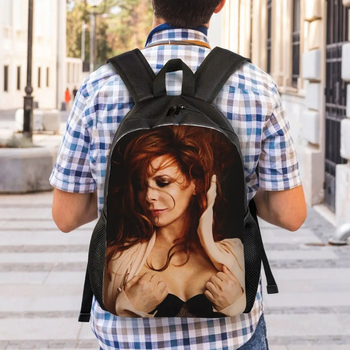 Customized Lovely Mylene Farmer Backpacks Men Women Basic Bookbag for School College French Singer Bags