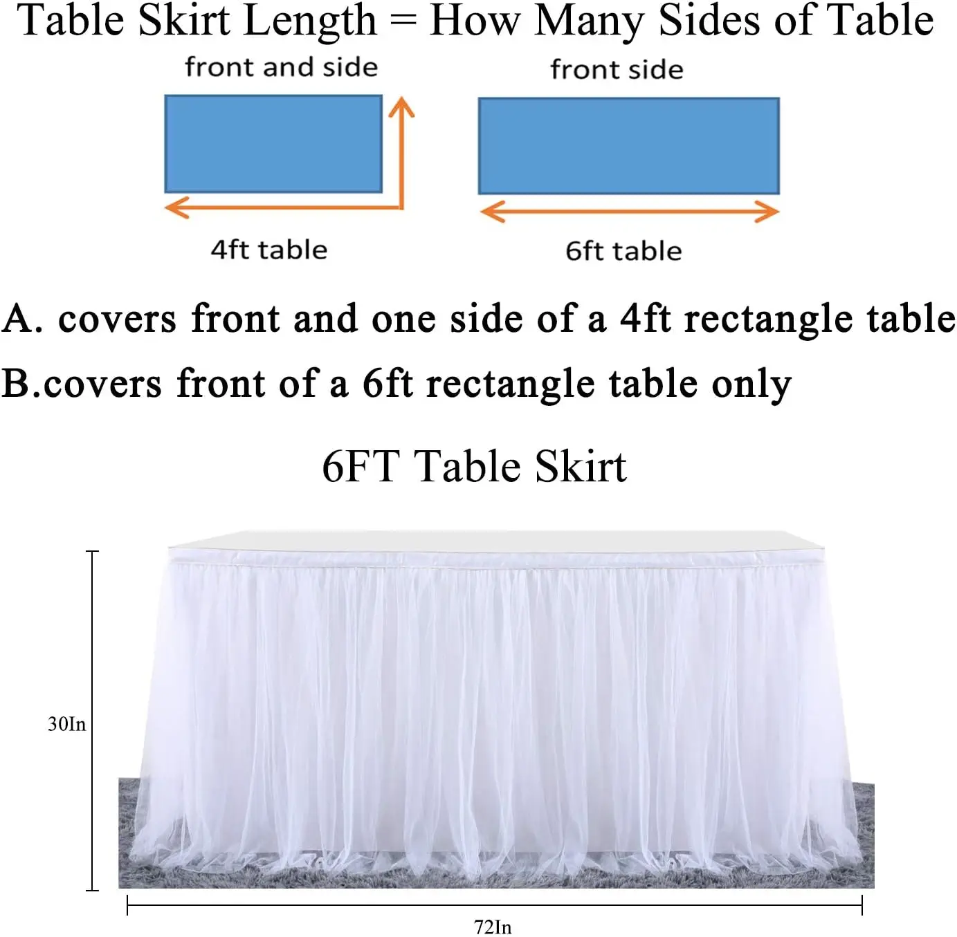 Imagem -06 - Saias de Mesa Tutu de Tule Branco Mesa Retangular Toalha de Mesa de Casamento Saia de Mesa de Tule para Decoração de Festa de Aniversário