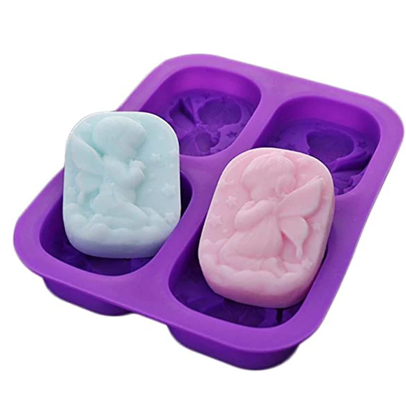 3D Angel Soap Silicone Mold Rectangle Oval Round Bath Bomb Tool Flower Life Tree Baby Moon Sun Wave Wax Melts Making Supplies