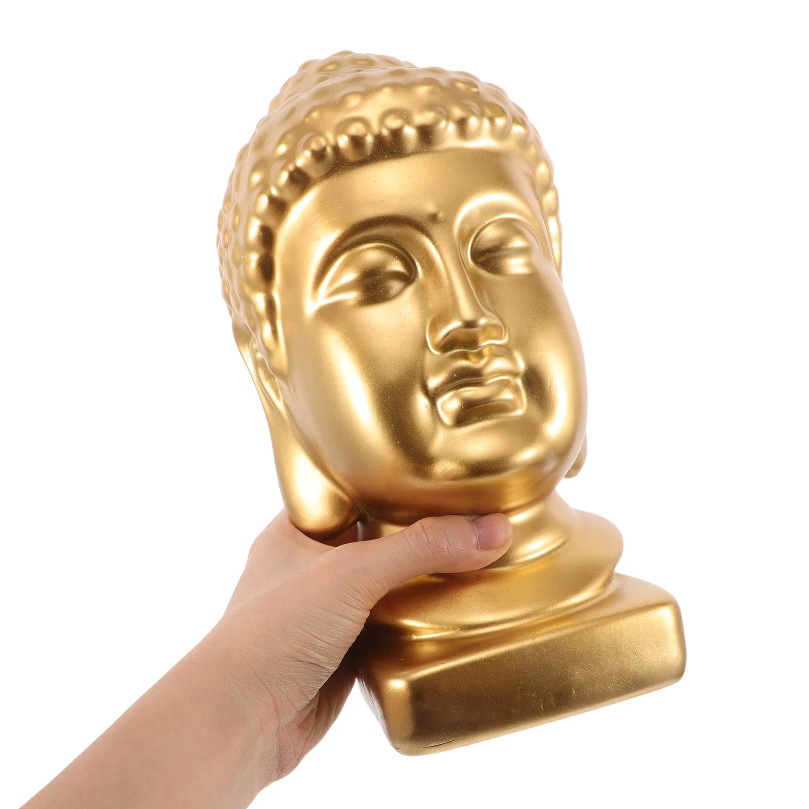 

Resin Buddha Head Sculpture Detailed Zen Statue for Home Decor Meditation Room Entryway Spiritual Feng Shui Decoration