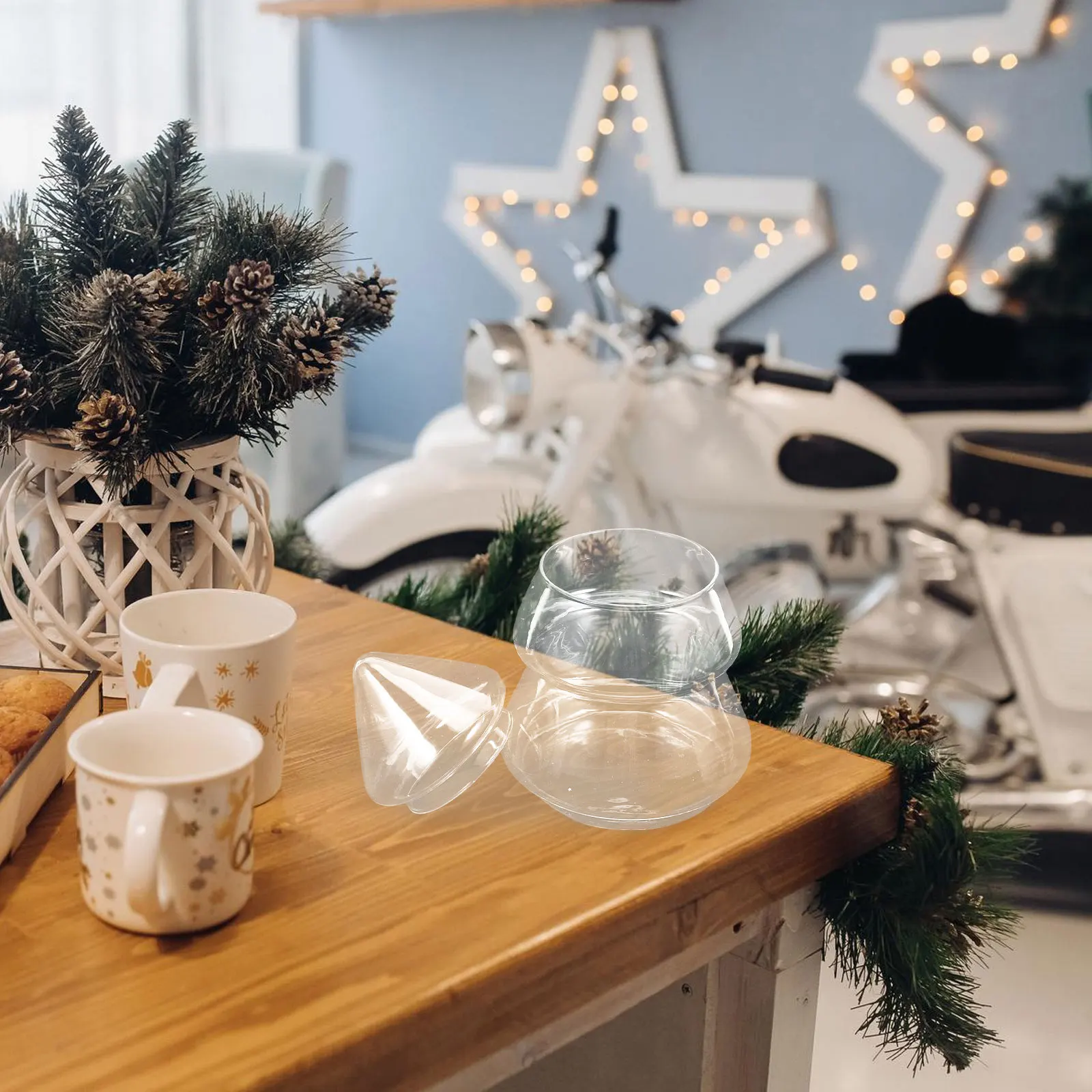 

220Ml Christmas Food Jar Transparent Tree-Shaped Glass Container Covered Candy Storage Jar Holiday Snack Bowl Holiday Candy Bowl