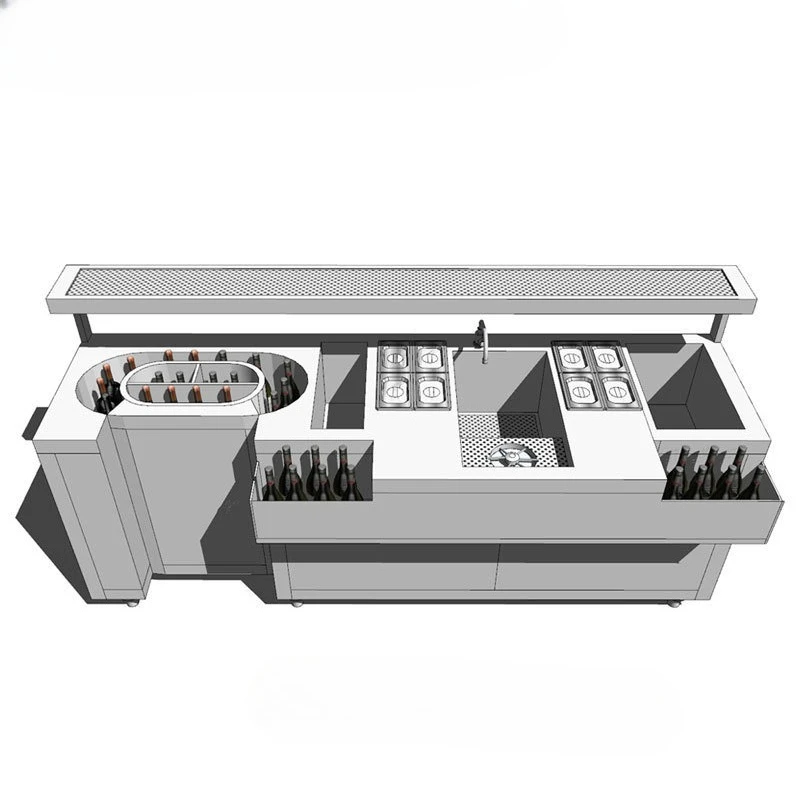 

Kitchenware commercial workbenches, equipment, stainless steel wine tank bartending table