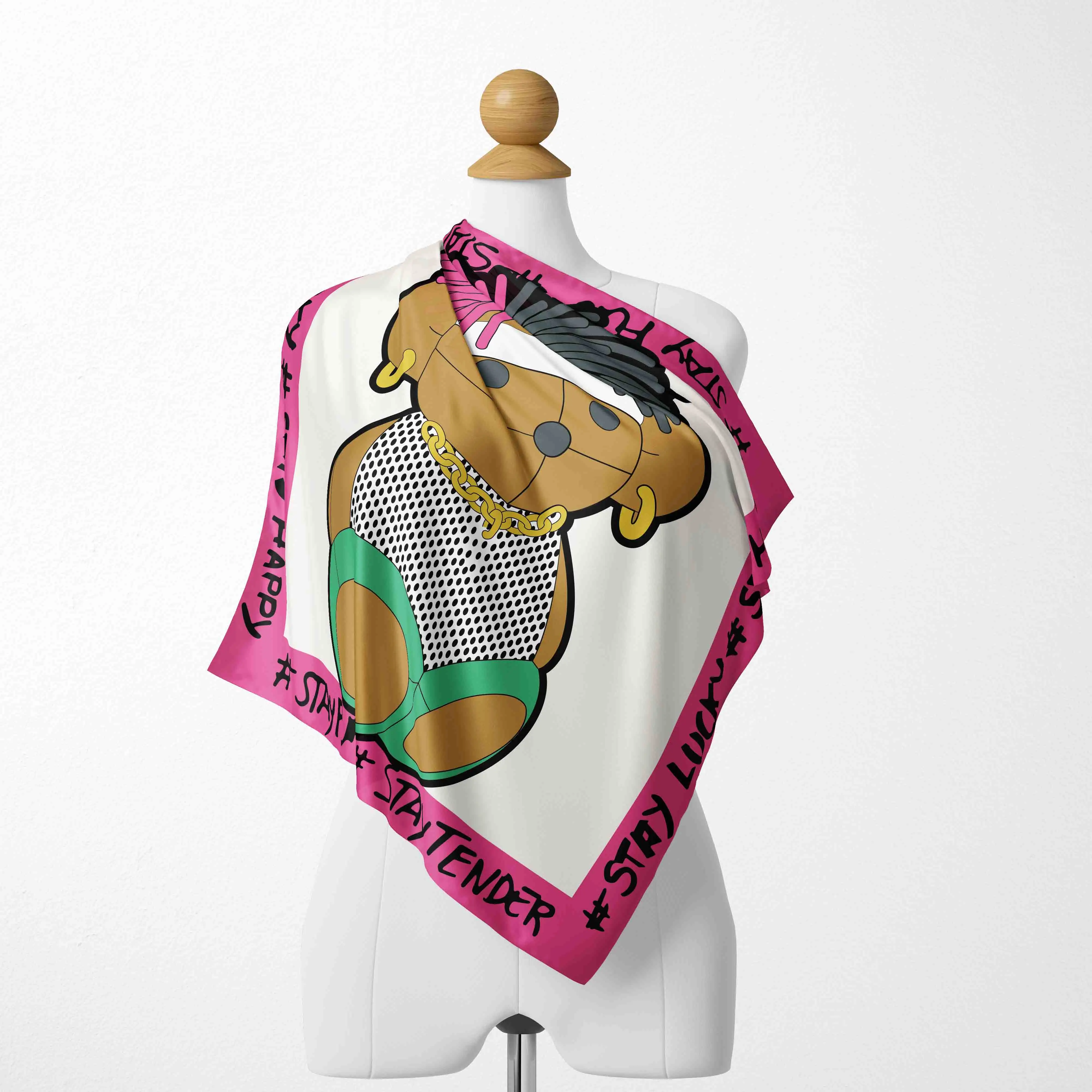 Bufanda de seda para mujer, pañuelo para la cabeza, Estilo Vintage, para las cuatro estaciones, 2013