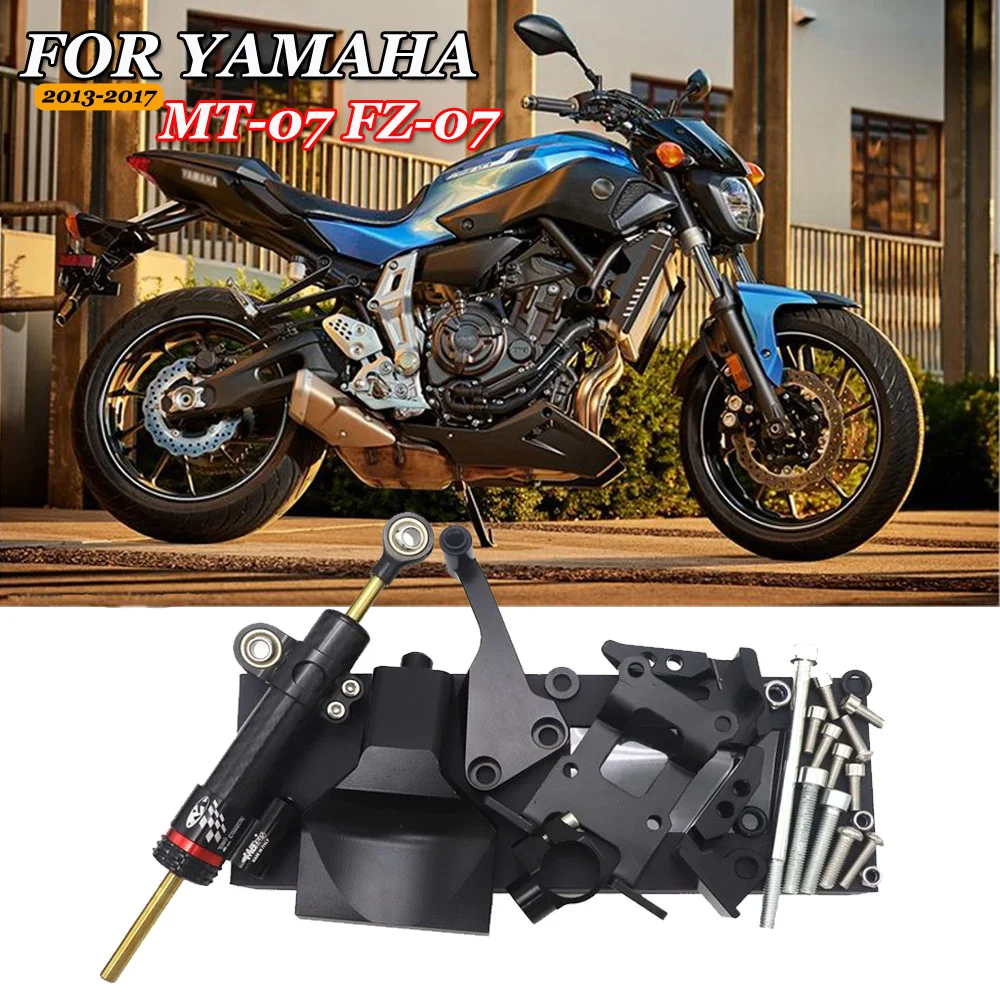 

Motorcycle Retrofit Steering Shock Absorber Complete Damper Mounting Bracket Kit For YAMAHA MT-07 FZ-07 2014 2015 2016 2017