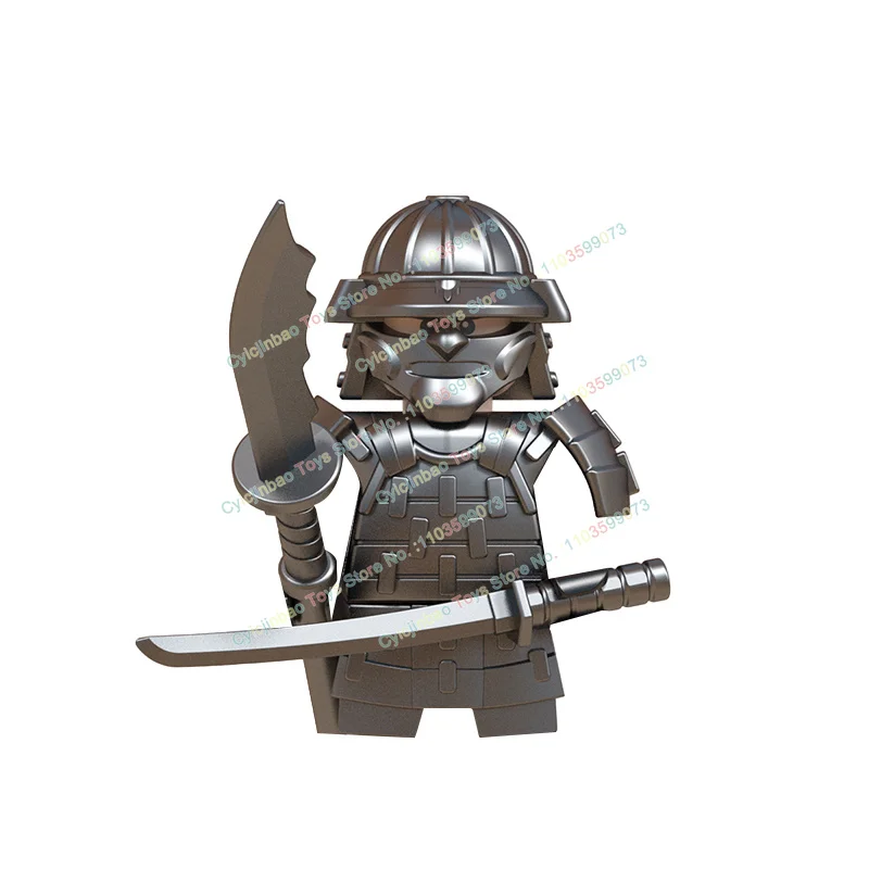 WM6090 abad pertengahan Samurai Armor blok bangunan Mini Action figure batu bata mainan pendidikan untuk anak-anak hadiah