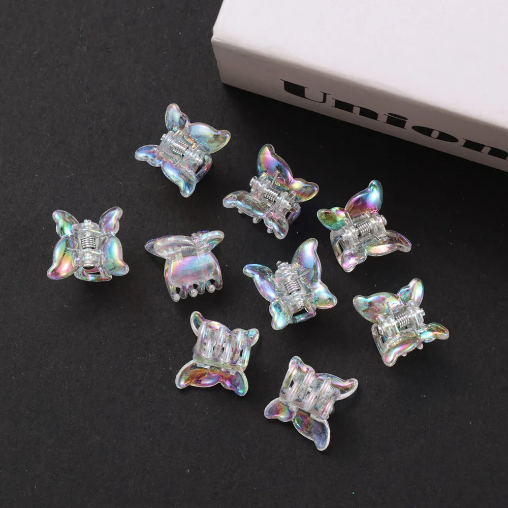 20 Stück Mini-Schmetterlings-Haarspangen, Macaron-Klauenklammern im Hyuna-Stil, süße Haarnadeln für Mädchen, geeignet für Pony und seitliches Haar – Detail 9