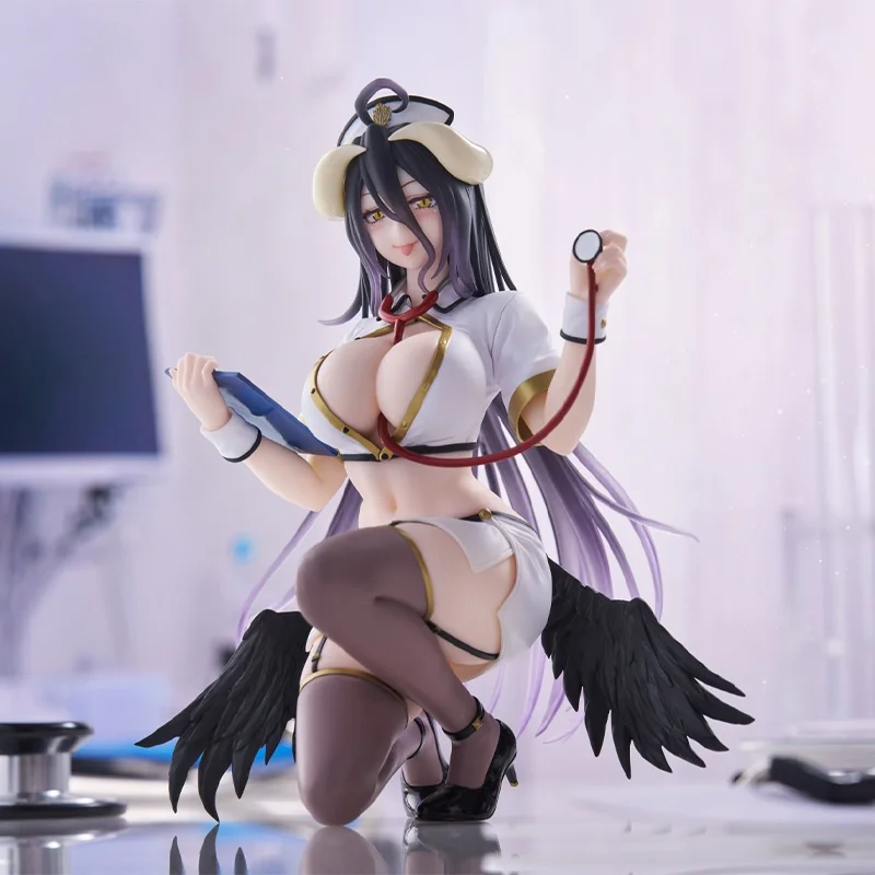 1 【100% أصلي】TAiTO Original Overlord Albedo Desktop Cute Nurse Ver. H = 13 سنتيمتر أنيمي نموذج شخصية الديكور الهدايا اللعب نموذج