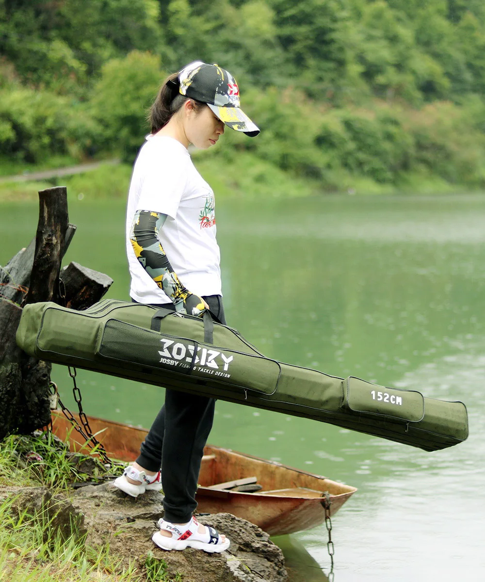 Imagem -04 - Bolsa Impermeável do Carretel da Vara de Pesca Portátil Dobrável ao ar Livre Estojo Multiúso Mochila Transportadora 60cm 122cm 152cm 182cm