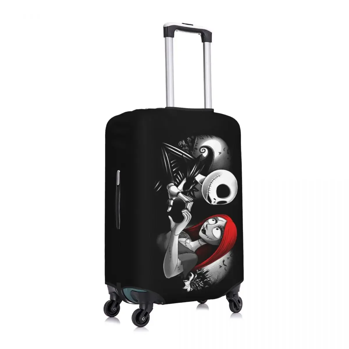 Custom Funny Nightmare Before Christmas Luggage Cover Protector Washable Halloween Movie Jack Skullington Travel Suitcase Covers