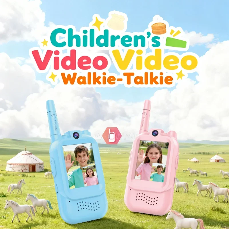 

P40 Video Kids Walkie Talkie 2 Pack Rechargeable Children Indoor Outdoor Toys for Camping Travel Birthday Gifts
