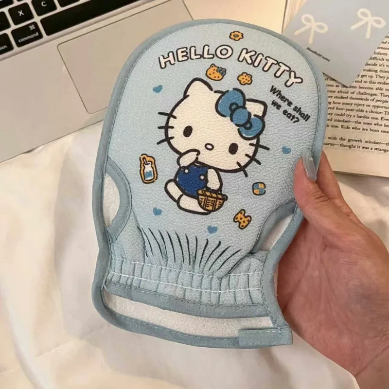 

Hot Selling Helo Kitty Bathing Scrubbing Gloves Heart Shape Special Scrubbing Towel Gloves for Home Kitchen Cat Scrubbing Mud