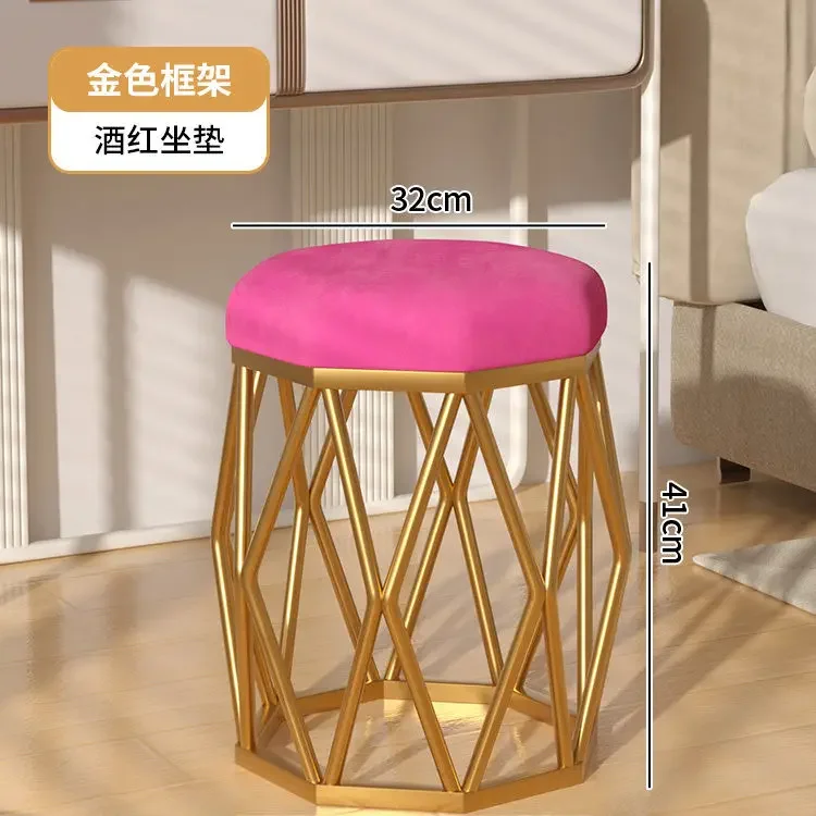 

Makeup Stools Dressing Chairs Girls' Bedrooms Luxury High-end Manicure Chairs Nordic Stools Round Stools Ottomans Furniture Ins