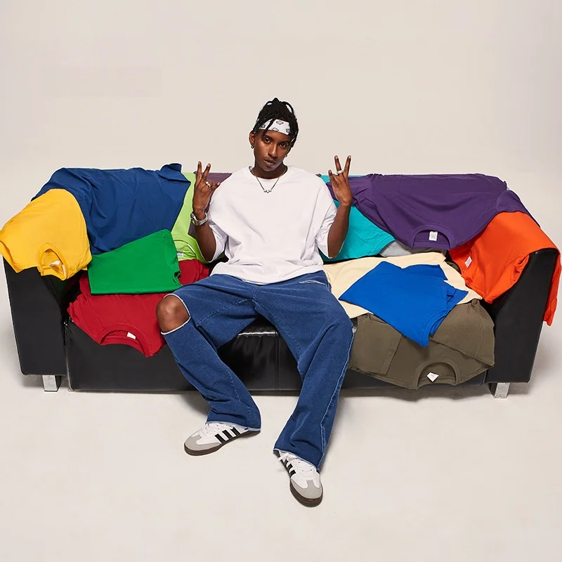 

Мужская футболка Dopaamine Basic Flow из чистого хлопка, весна-лето, оверсайз, цветная, с коротким рукавом, повседневная, свободного кроя, для активного отдыха