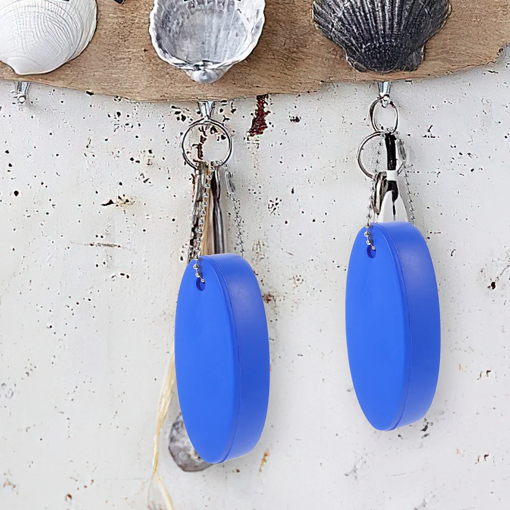 4 Pcs Floating Foam Keychains Durable Oval Shaped Bright Colors Water Sports Rafting Boating Fishing Swimming Decorative