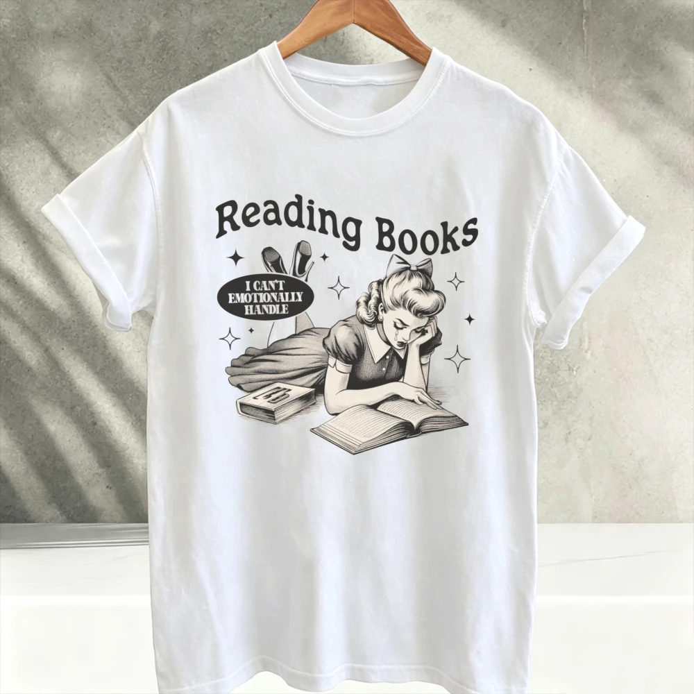 Retro Funny Bookish Shirt For Women Men Short Sleeve Crew Neck Relaxed Fit Vintage Reading Books Gift Idea For Readers Book Love