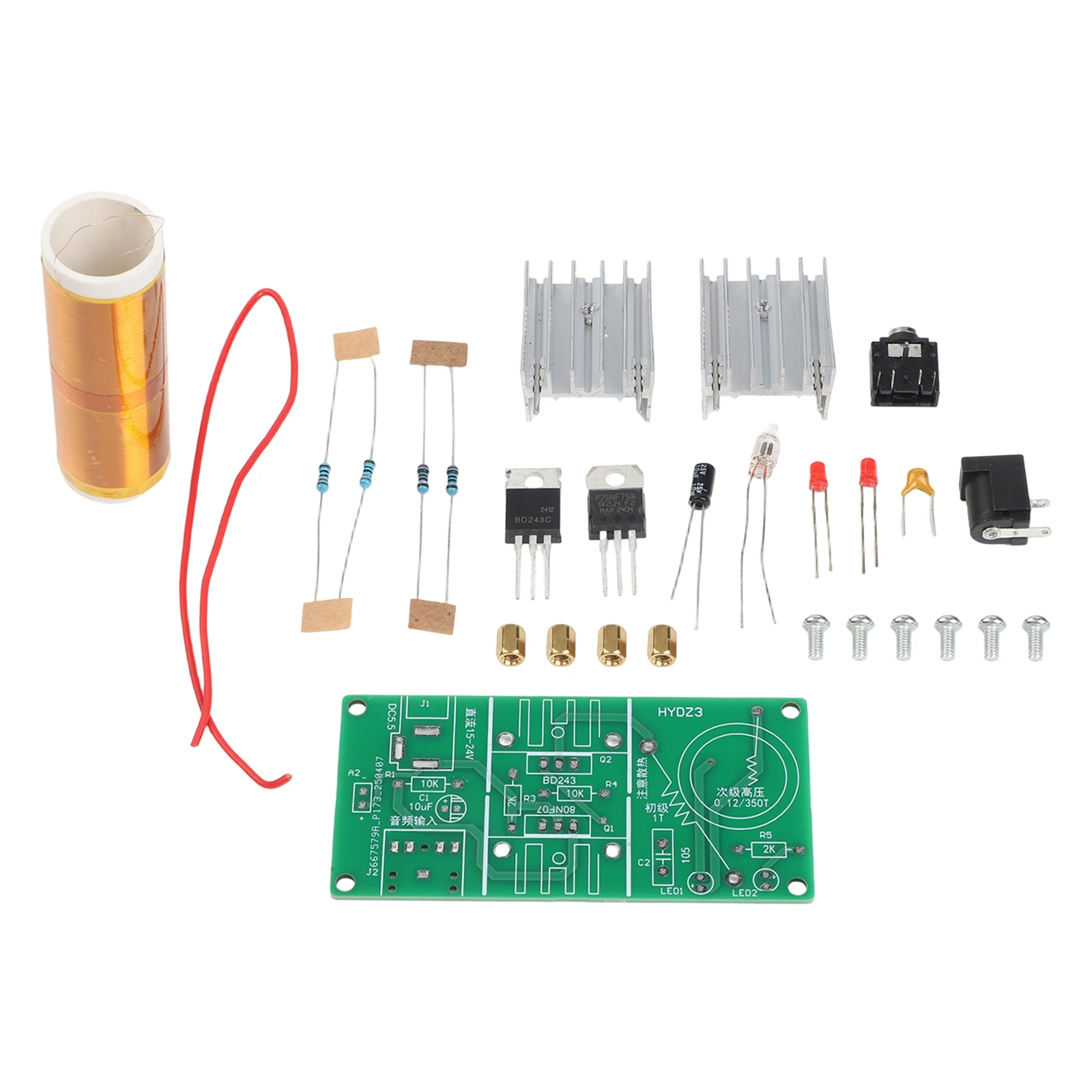 Electronic For Mini Coil Plasma Speaker Kit 15W with Transformer Resonance Principle Suitable for Sound and Plasma Generation