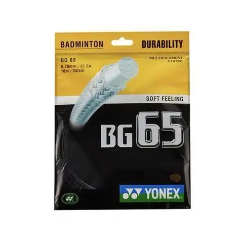 YONEX Struna do rakiety do badmintona BG65 (0,7 mm) Trwała sieć Struna do badmintona