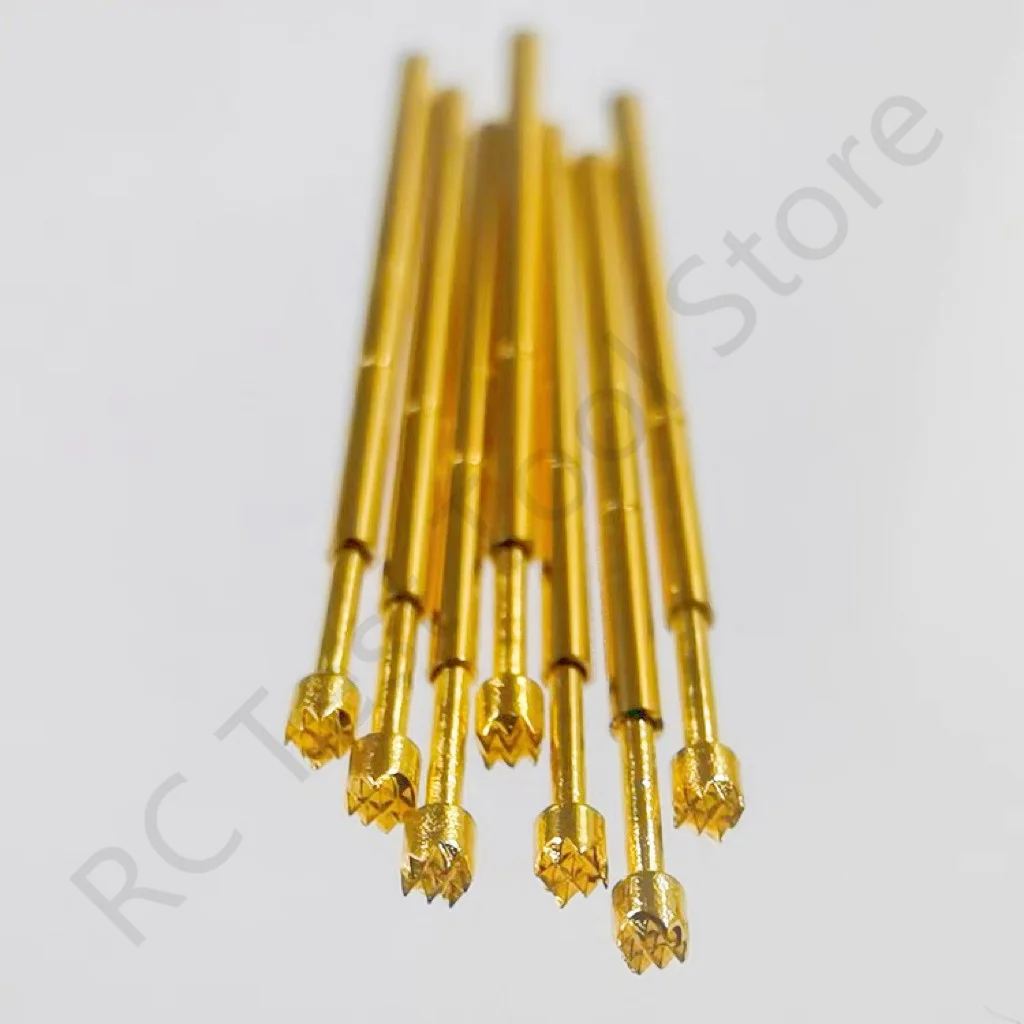 100PCS PA50-H2 Spring Test Probe PA50-H Test Pin Test Tool 16.55mm Dia0.68mm Gold Needle Tip Dia 0.9mm Pogo Pin P50-H P50-H2