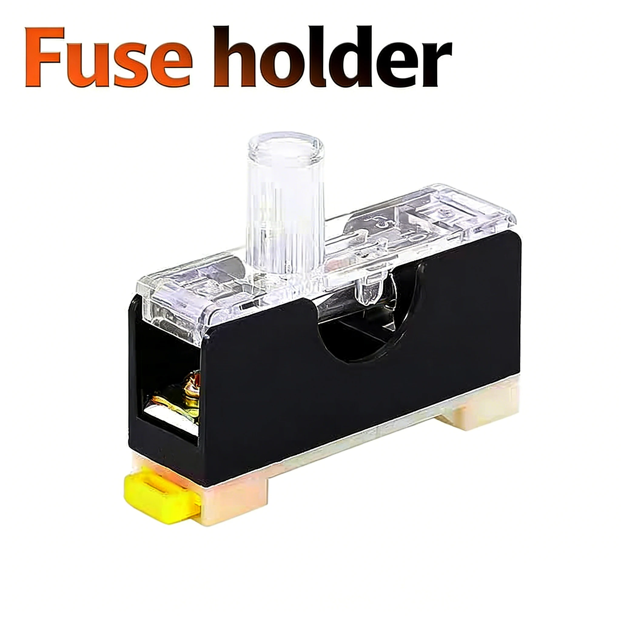 AC 220V Fuse Base with LED Indicator Din Rail Mount Fuse Block 6X30 10A Fuse Holder Built-in Glass Tube