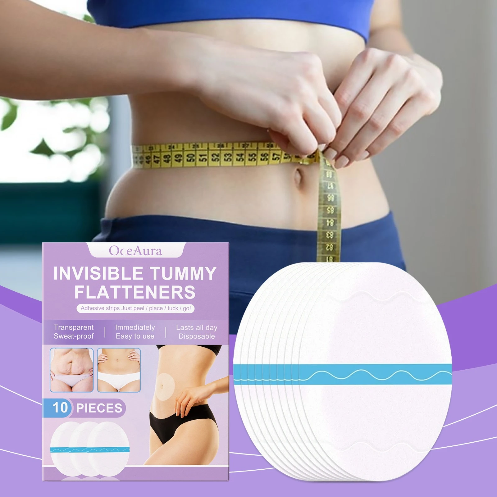 

Body care patch, light and nourishing skin, showing natural lines Body care patch