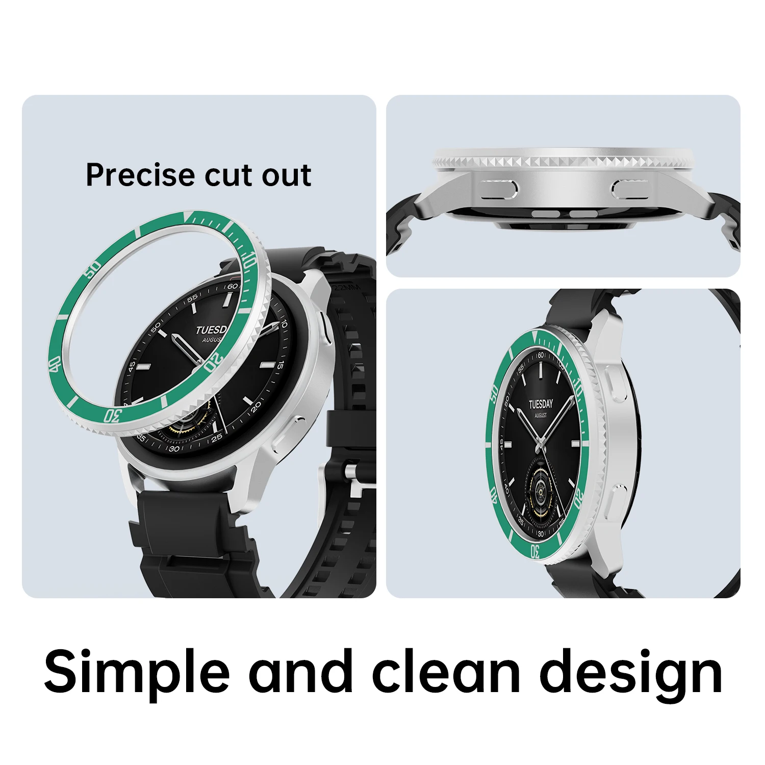 SIKAI Bumper Case Anti Scratch Lightweight Shockproof Screen Protector Cover for Xiaomi Watch S3 Smart Watch Case