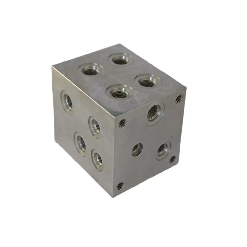 CNC machining custom stainless steel material porous hydraulic system valve block multi-screw hole oil circuit manifold