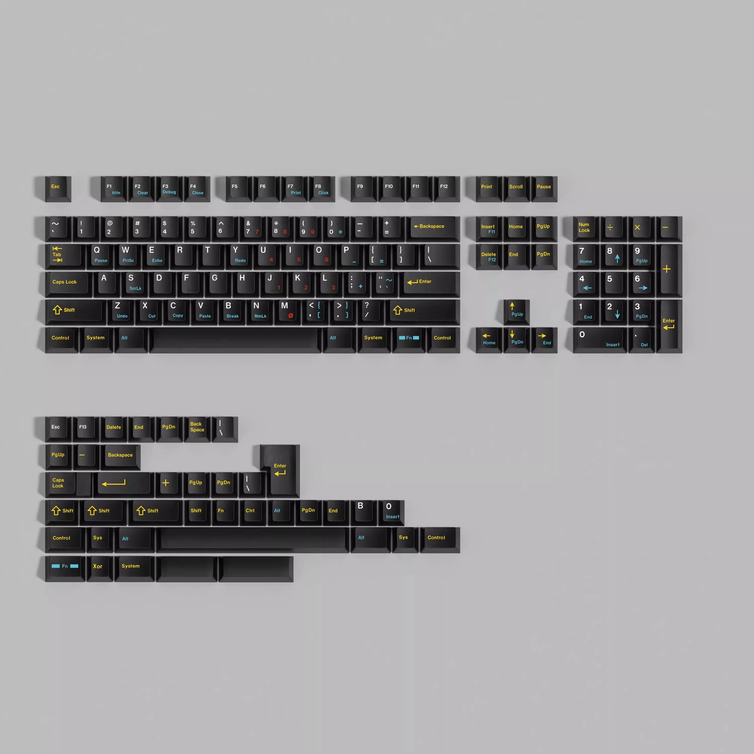 

1 комплект GMK CYL 1520, колпачки для клавиш PBT Dye Sub Key Caps Cherry Profile, светонепроницаемые колпачки для клавиш для Alice Wooting, двойной B, разделенный пробел