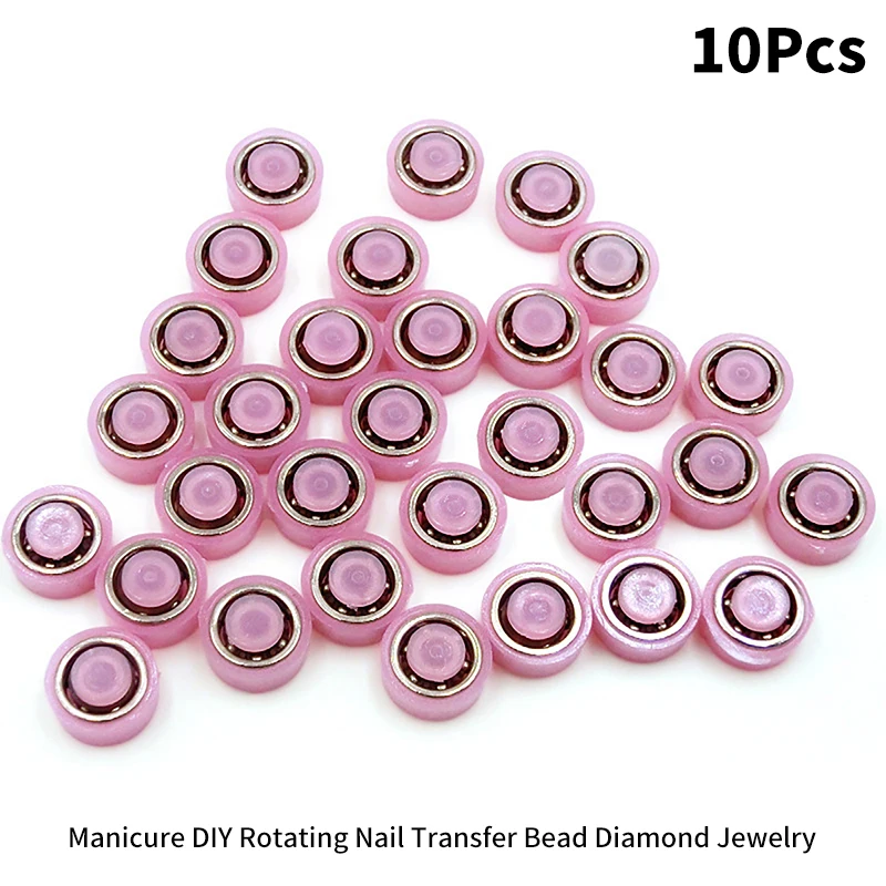 10Pcs Universal Rotating Bearing Rotatable Transfer Bead For Nail Art Decoration DIY Manicure Rotating Jewelry Accessories